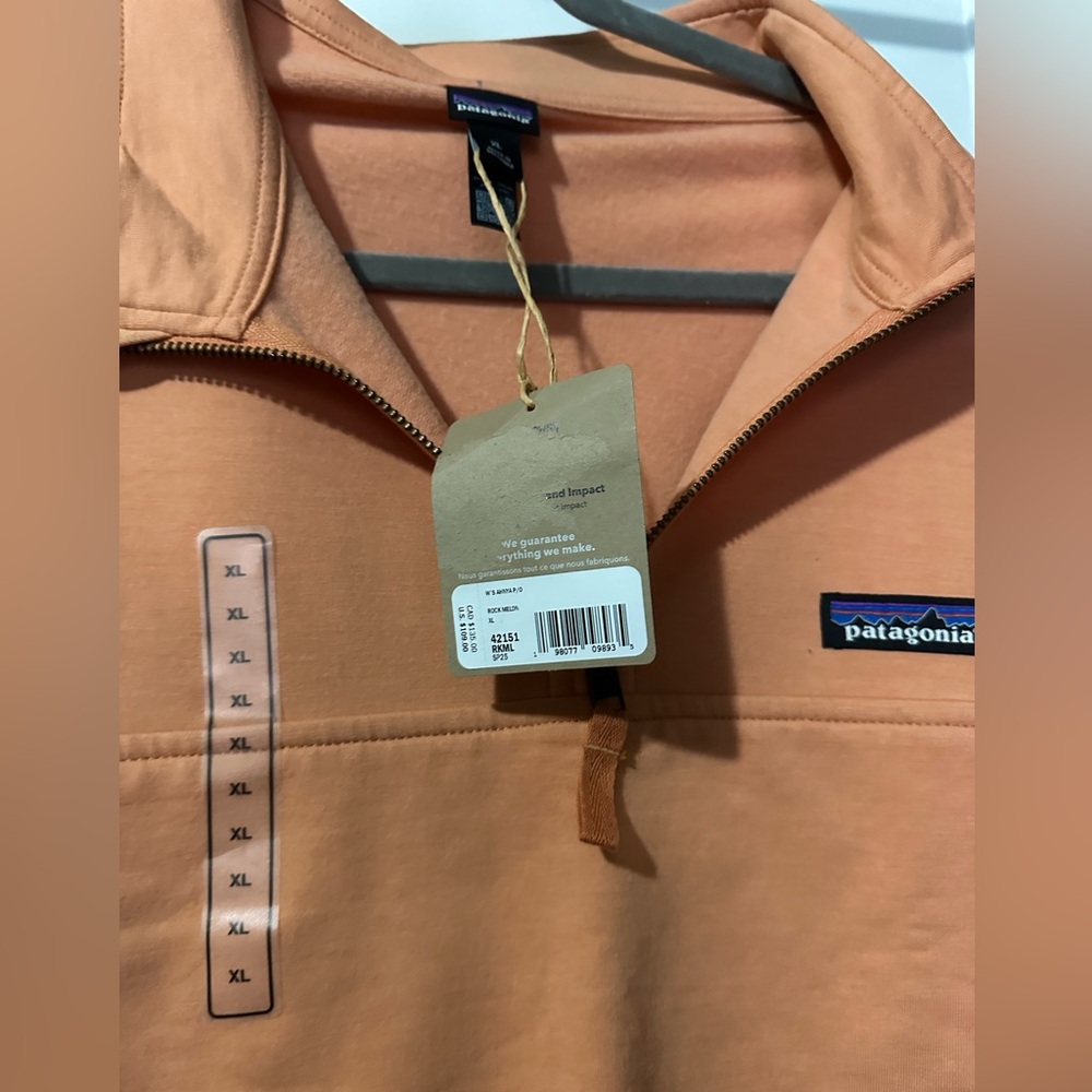 NWT! Patagonia Women's Ahnya 1/4 Zip Pullover Rock Melon XL - Picture 15 of 16